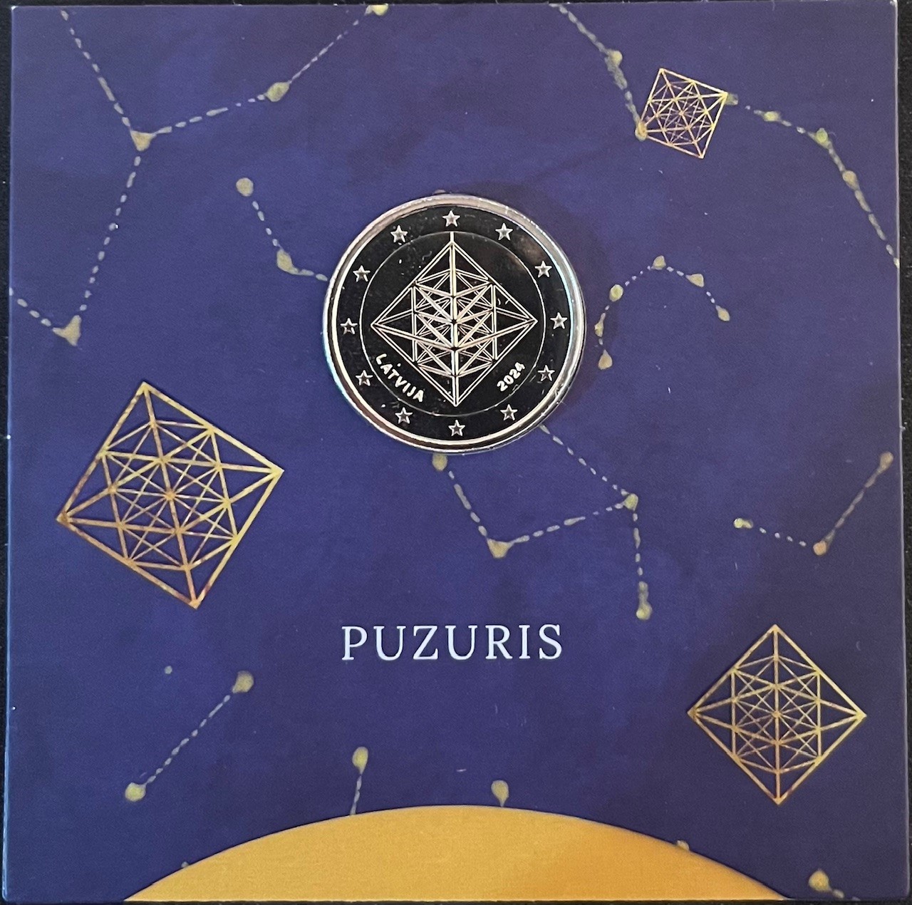 (afbeelding voor) Letland 2 euromunt 2024 Puzzels in coincard