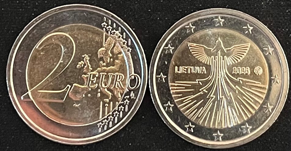 (afbeelding voor) 2 Euromunt Litouwen 2026 Energie Onafhankelijk UNC