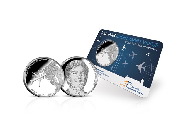 (afbeelding voor) Nederland 2019 5 Euro Luchtvaart Vijfje in coincard