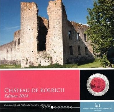 (afbeelding voor) 5 Euro Luxemburg 2018 Chateau de Koerich in blister