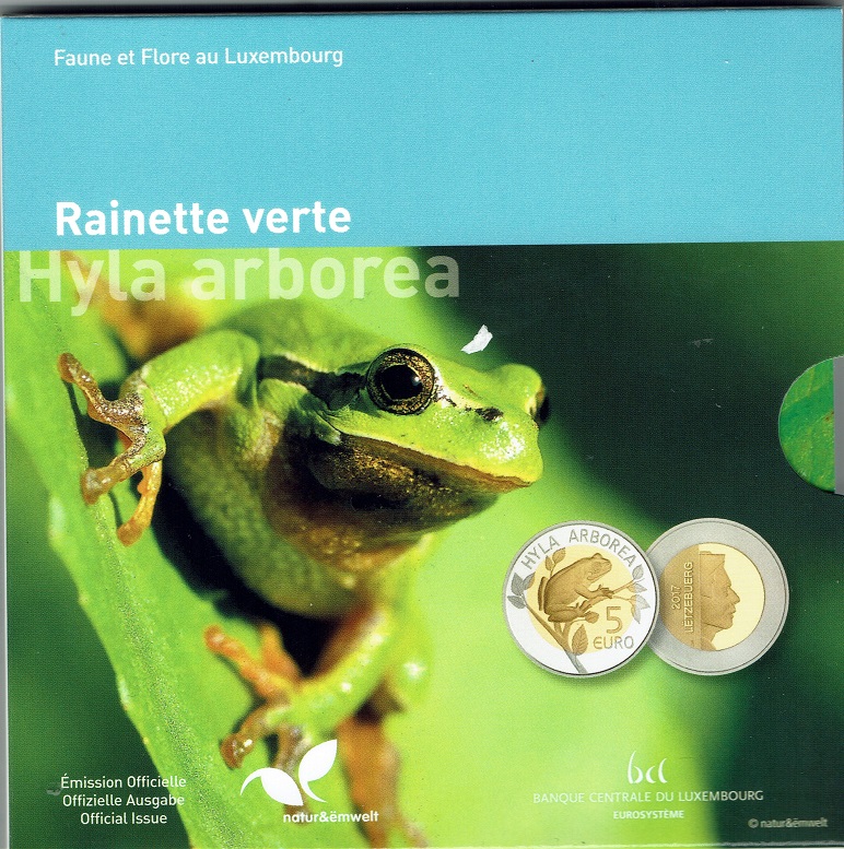 (afbeelding voor) 5 EUROMUNT Kikker PP 2017 LUXEMBURG in blister