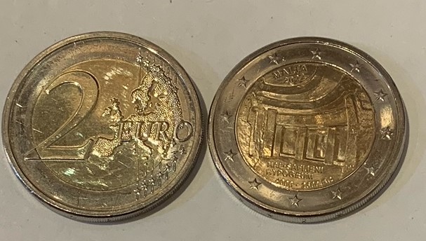 (afbeelding voor) 2 Euromunt Malta 2022 HAL SAFLIENI HYPOGEUM UNC