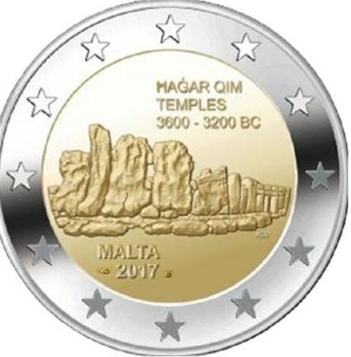 (afbeelding voor) 2 Euromunt Malta 2017- Hagar Qim ( Frans muntteken ) UNC