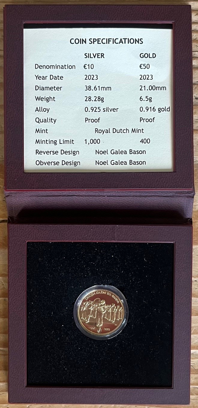 (afbeelding voor) Malta 50 Euro 2023 Goud in cassette - oplage 400 stuks