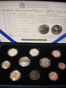 (afbeelding voor) BU Malta set 2011 met de COM munt erin