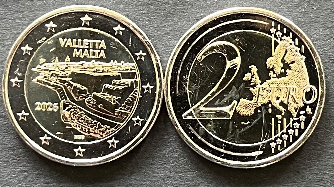 (afbeelding voor) 2 Euromunt Malta 2026 Valetta UNC