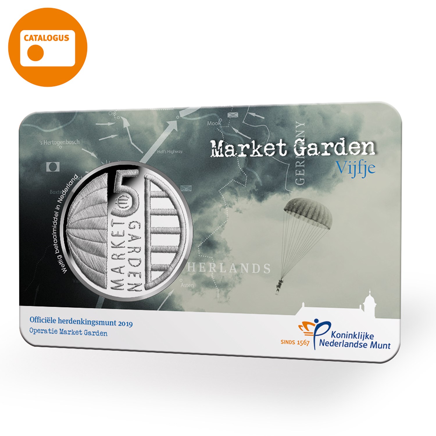 (afbeelding voor) Nederland 2019 Market Garden Vijfje 2019 UNC in coincard