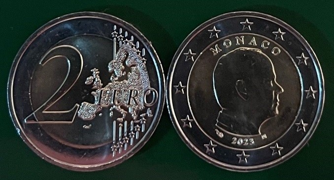 (afbeelding voor) 2 Euromunt Monaco 2023 UNC