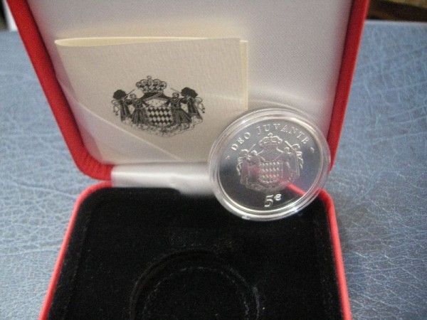 (afbeelding voor) 5 Euromunt Monaco 2008 in cassette Proof