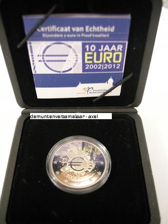 (afbeelding voor) 2 Euromunt Nederland 2012 Tien jaar Euro Proof