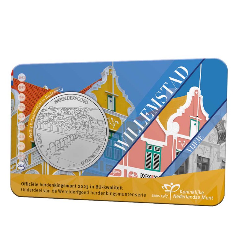 (afbeelding voor) Nederland 2023 HET Willemstad Vijfje in BU coincard