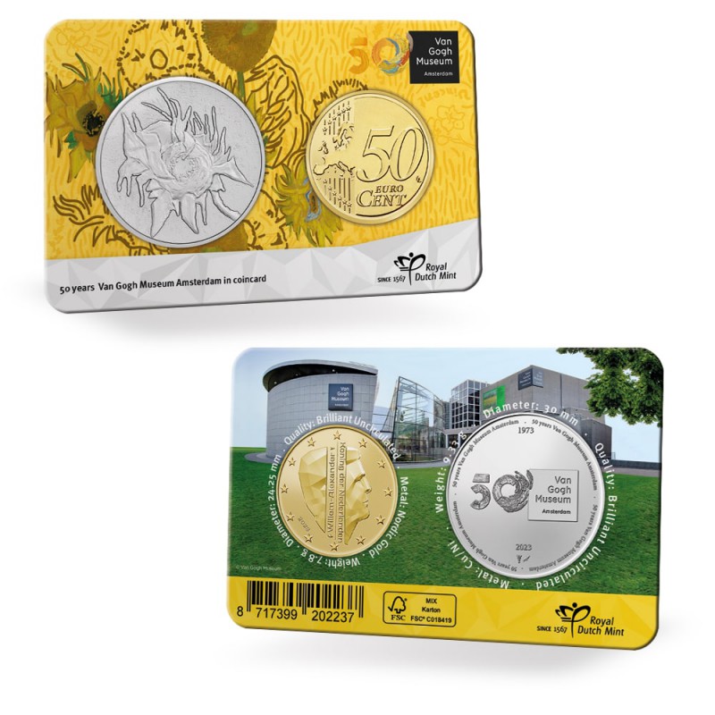 (afbeelding voor) Nederland Coincard 50 jaar van Gogh Museum 2023