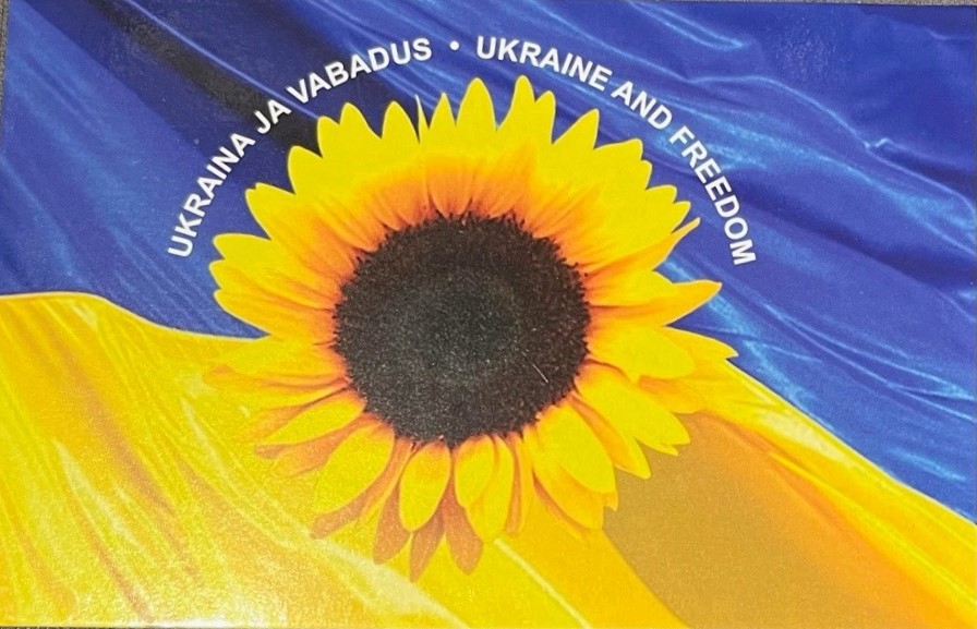 (afbeelding voor) 2 Euromunt Estland 2022 Slava Ukraine in coincard