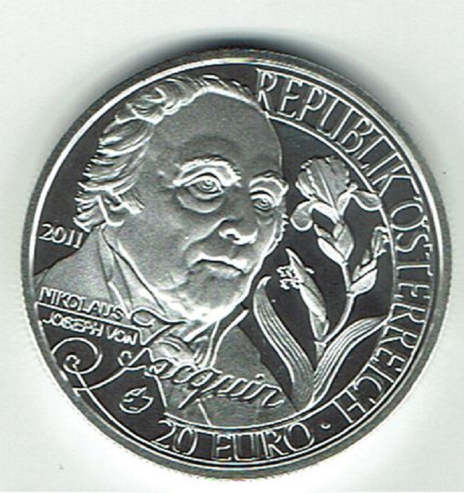 (afbeelding voor) 20 Euromunt Oostenrijk 2011 Nikolaus Joseph van Jacquin