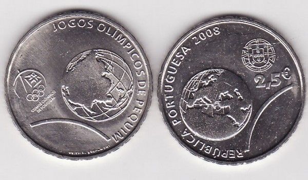 (afbeelding voor) 2,5 Euro Portugal Olympische spelen 2008