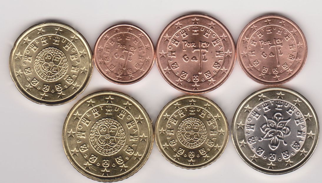 (afbeelding voor) UNC set Portugal 2009 van 1 cent tot en met 1 euro