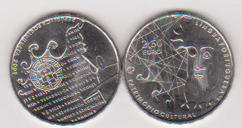(afbeelding voor) 2,5 Euro Portugal 2009 Lingua