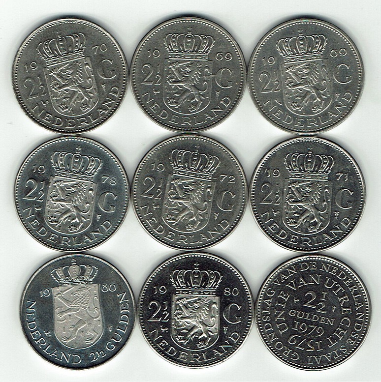 (afbeelding voor) 2,5 Gulden serie 1969 haan+vis - 1980