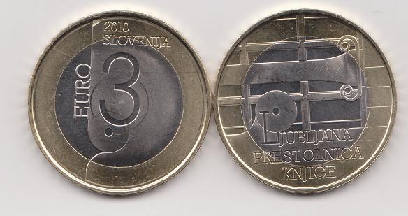 (afbeelding voor) 3 Euromunt Slovenië 2010 UNC