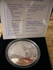 (afbeelding voor) 10 Euromunt Slowakije 2010 Houten kerk Proof in box