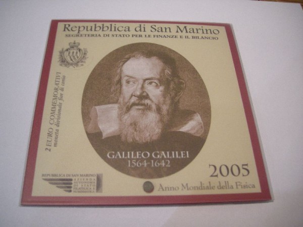 (afbeelding voor) 2 Euromunt 2005 San Marino Galileo Galilei BU