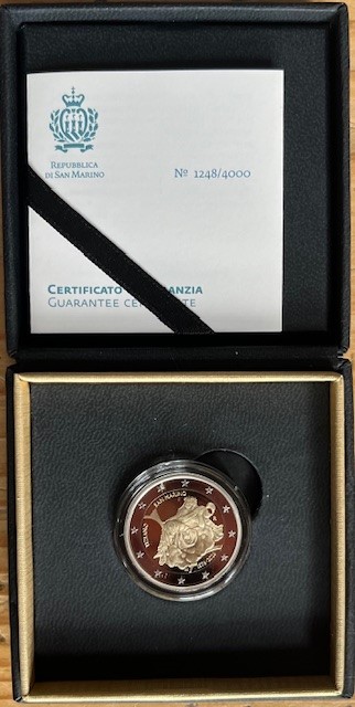 (afbeelding voor) San Marino 2 euromunt 2026 Tiziano Proof in cassette