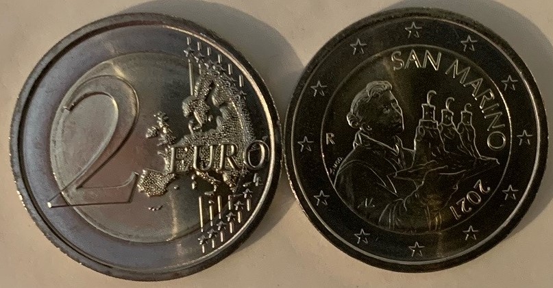 (afbeelding voor) San Marino 2 Euromunt 2021 UNC