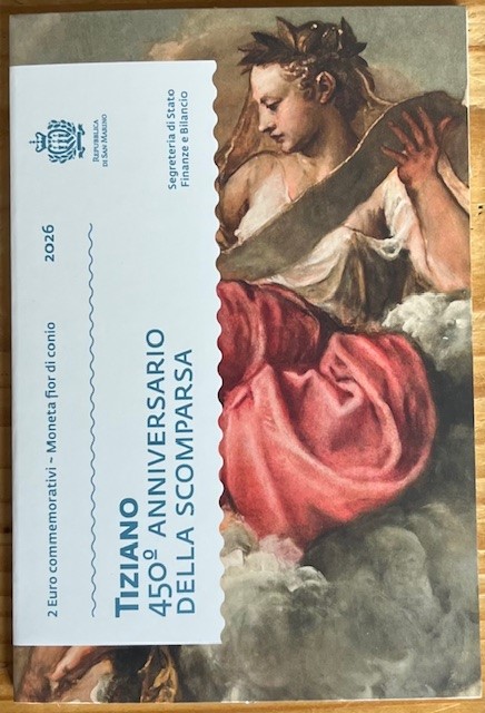 (afbeelding voor) San Marino 2 euromunt 2026 Tiziano in blister