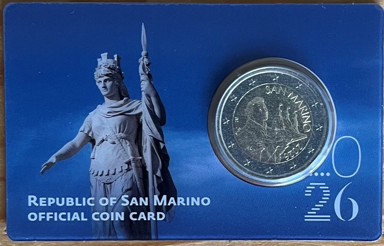 (afbeelding voor) San Marino 2 euro 2026 in coincard