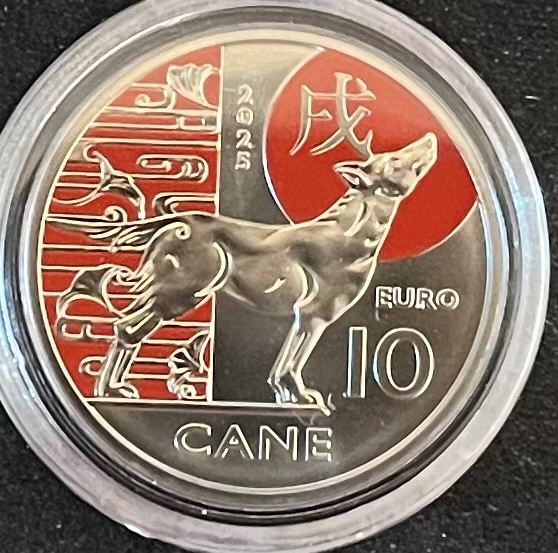 (afbeelding voor) San Marino 10 euromunt 2025 hond unc