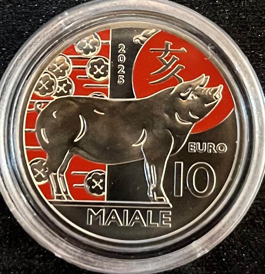 (afbeelding voor) San Marino 10 euromunt 2025 varken unc