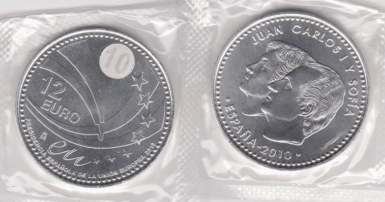 (afbeelding voor) 12 Euromunt Spanje 2010 UNC Voorzitterschap EU UNC