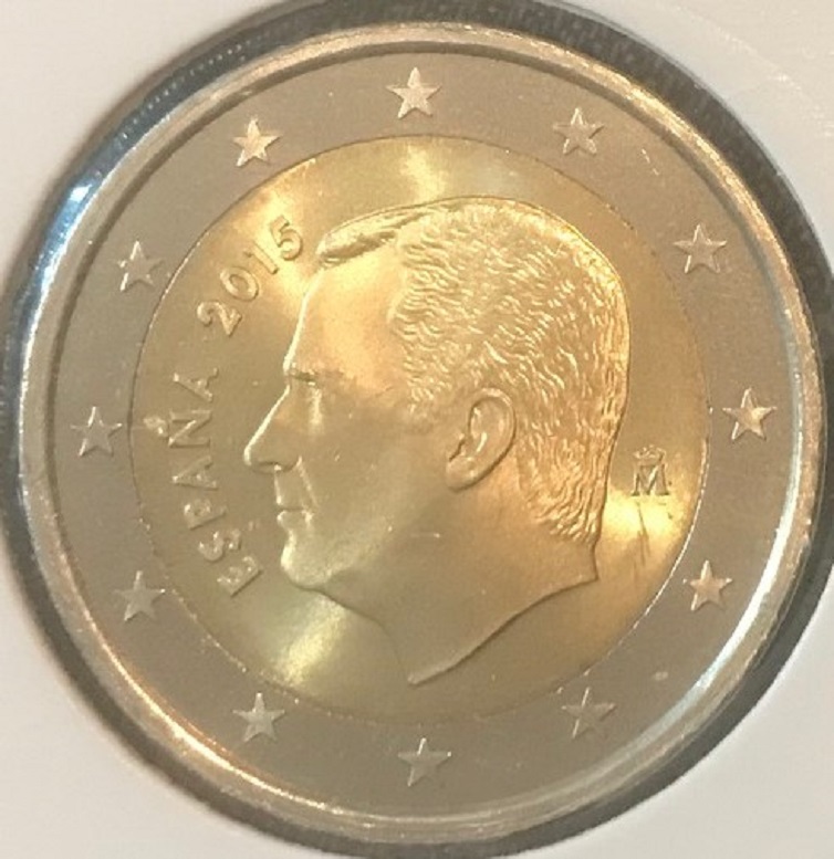 (afbeelding voor) 2 Euromunt Spanje 2015 UNC