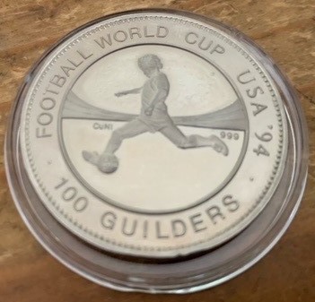 (afbeelding voor) 100 Gulden 1994 WK ( Winner Brasil ) Koper nikkel CuNi 999