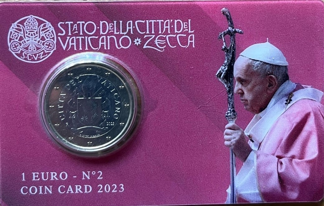 (afbeelding voor) Vaticaan coincard 2023 met de 1 euro