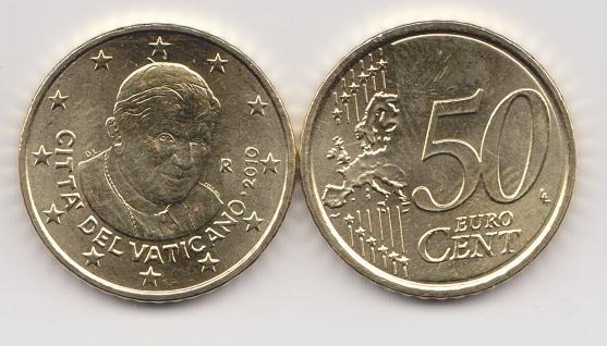 (afbeelding voor) Vaticaan 50 cent 2010 UNC