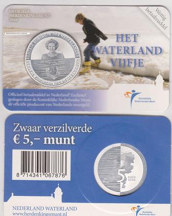 (afbeelding voor) 5 Euromunt Nederland Waterland 2010 in coincard