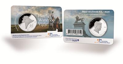(afbeelding voor) 5 Euromunt Nederland Het Waterloo vijfje 2015 in coincard